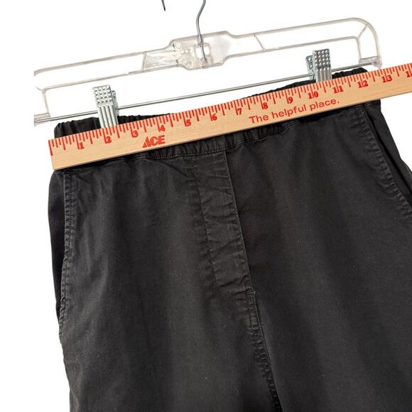 Nili Lotan XS Slouchy Elastic Waist LINEN Luna Pant Crop Black Drop Crotch 0 2 - Picture 6 of 9